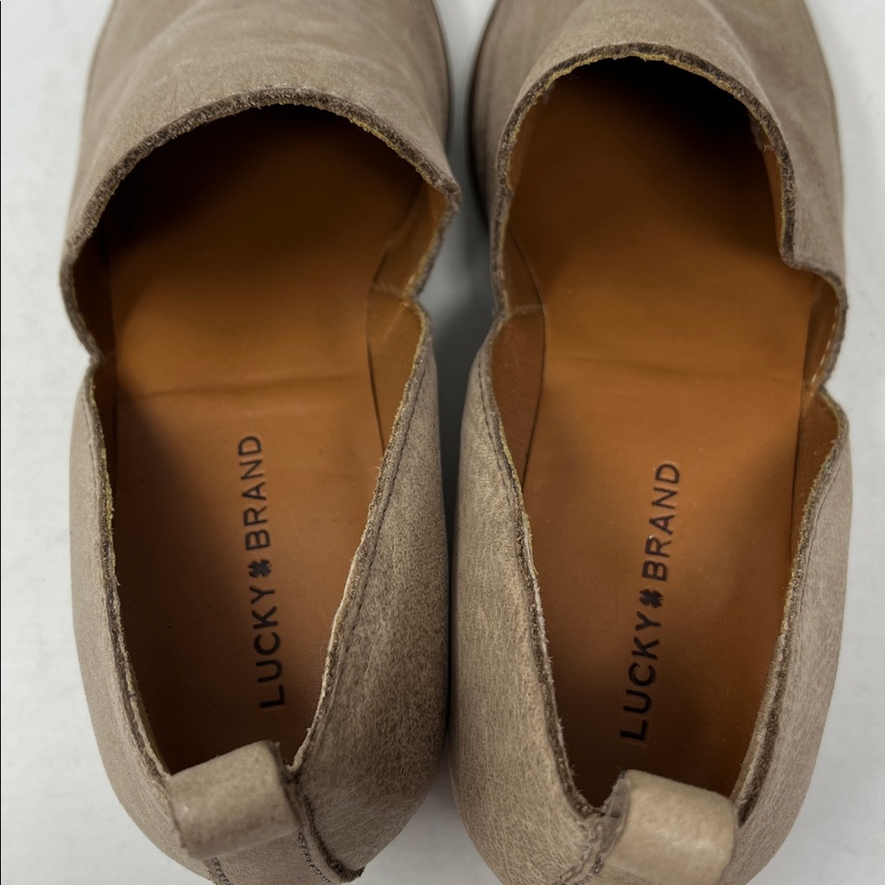 LUCKY BRAND Mahzan loafers tan hazel leather pointed almond toe women’s sz 6.5 - Picture 7 of 14